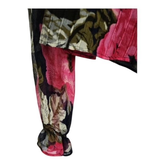 Anne Klein Y2K Vintage 100% Silk Floral Wrap Blouse – Sheer & Feminine  Size 12 - Picture 10 of 15